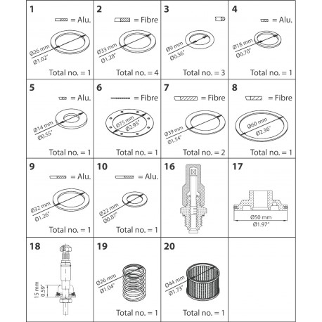 027F3370 DANFOSS REFRIGERATION Instandsetzungskit, Instandsetzungssatz