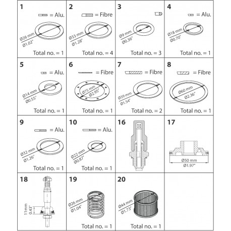 027F3371 DANFOSS REFRIGERATION Kit di manutenzione, Kit per revisione