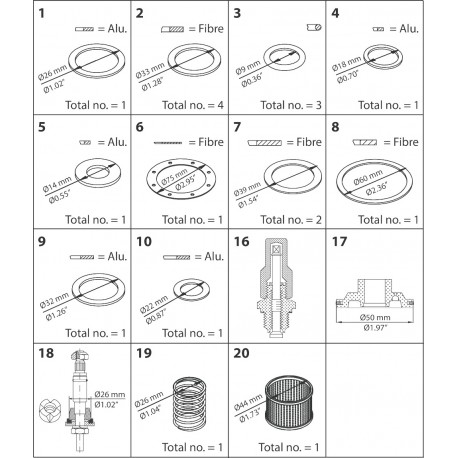 027F3381 DANFOSS REFRIGERATION Pièce de rechange, PM 3-10, Kit de révision