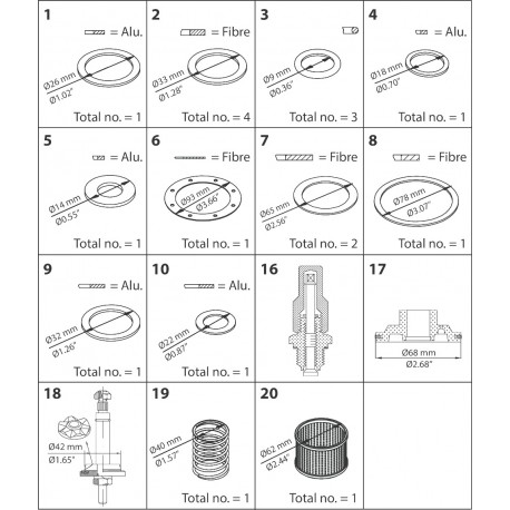 027F3384 DANFOSS REFRIGERATION Kit de Recondicionamento, Kit de Revisão Completa