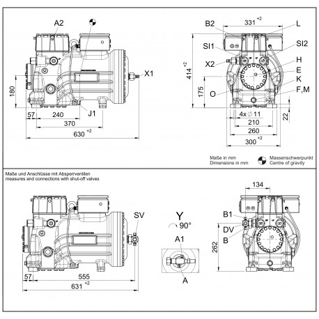 097B16248 DANFOSS REFRIGERATION BOCK, HGX2/70-4 CO2 T, Semi-hermetic CO2 transcritical