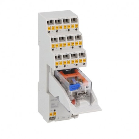 HRA604CD024K3 LOVATO Relé Estreito + Base de Parafuso 4Switched 5A 24VDC