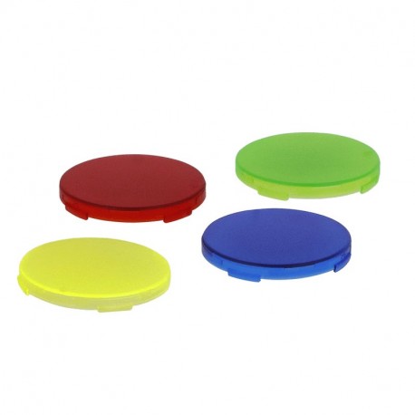 LP4XBL100 LOVATO Présentation de 4 objectifs (1 vert, 1 rouge, 1 jaune et 1 bleu)