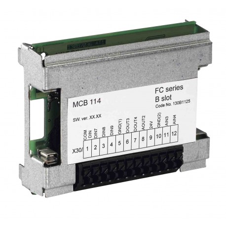 130B1172 VLT® Sensor Input Card MCB 114, unctd DANFOSS DRIVES Tarjeta de entrada del sensor de frecuencia VL..