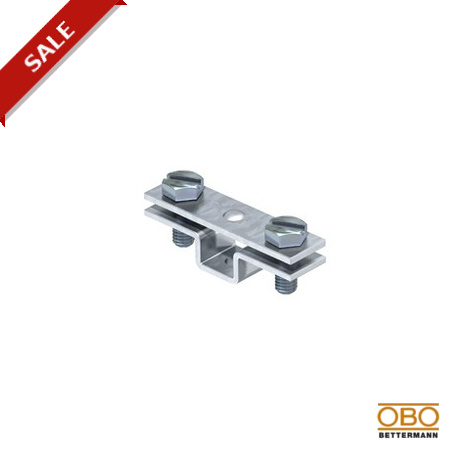 831 30 M6 5032237 OBO BETTERMANN Morsetto per FL30, con filettatura M6, 30 mm, zincato a caldo, DIN EN ISO 1..