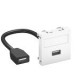 MTG-U2A F RW1 6104898 OBO BETTERMANN Toma multimedia, USB 2.0 A-A, con cable de conexión, 45x45mm, blanco pu..