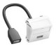 MTS-U2A F RW1 6104910 OBO BETTERMANN Tome multimídia, cabo USB 2.0 AA, 45x45mm, puro branco, 9010, policarbo..