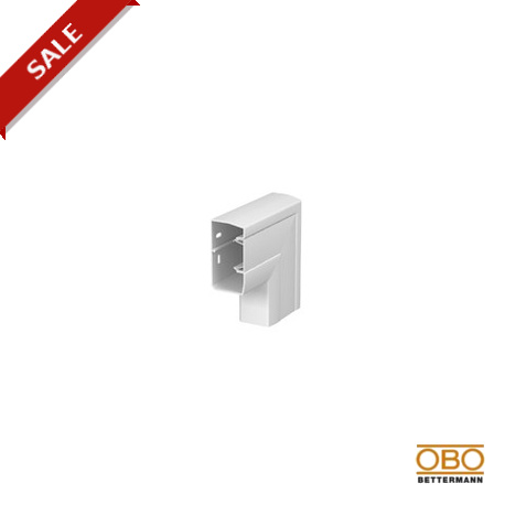 GEK-KFF53100 6116464 OBO BETTERMANN angle plan, descendant, 53x100mm, blanc pur, 9010, du chlorure de polyvi..