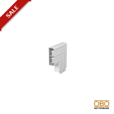 GEK-KFF53160 6116480 OBO BETTERMANN Ángulo plano, descendente, 53x160mm, blanco puro, 9010, Cloruro de poliv..