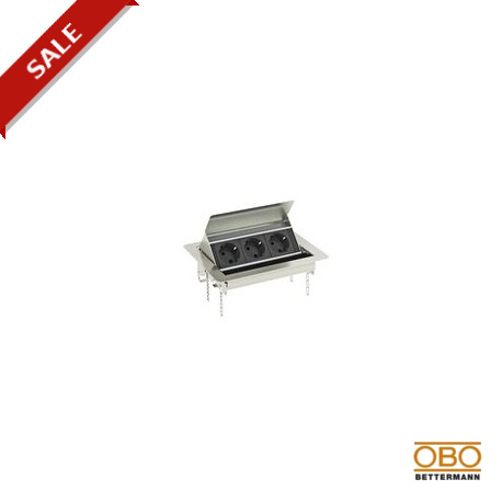 DBK-3A3 D3S 6116820 OBO BETTERMANN Deskbox, faltbar für den Einbau in Tischplatten, Edelstahl, Klasse 304, V..