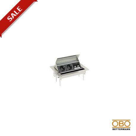 DBK-3A3 D2S2K 6116824 OBO BETTERMANN Deskbox, faltbar für den Einbau in Tischplatten, Edelstahl, Klasse 304,..