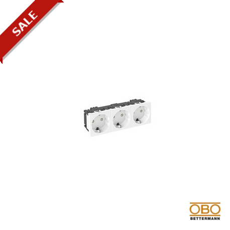 SKS-D0 RW3 6117023 OBO BETTERMANN Prendere eléc.Triple, contatti 0 °, messa a terra, 250V, 10 / 16A, bianco ..
