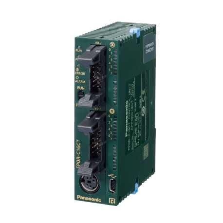 AFP0RC16MT PANASONIC FP0R-C16MT CPU, 16k étapes, 8 (PNP + NPN), 8 trans. NPN, connecteur MIL, COM port: RS48..