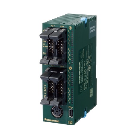 AFP0RT32MT PANASONIC FP0R-T32MT CPU, 32k étapes, 16 (PNP + NPN), 16 trans. NPN, connecteur MIL, COM port: RS..