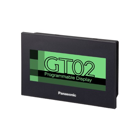 AIG02GQ02D PANASONIC Panneau tactile GT02 3.8", monochrome, 240x96 pix., RS232 + mini-USB (prog.), 5V DC, ca..