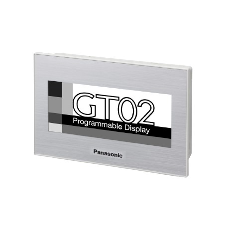 AIG02MQ03D PANASONIC Panel táctil GT02 3.8", monocromo, 240x96 pix., RS232 + mini-USB (prog.), 5V DC, marco ..