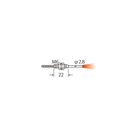 FDH35M2S6 FD-H35-M2S6 PANASONIC Fiber, Diffuse, sleeve, stainless steel tube -60 to 350°C, M6, 2m