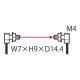 FT-R42W PANASONIC Fibra óptica cabeza rectangular proyección a 90°, barrera, M4, alcance 3.6 m, diámetro de ..