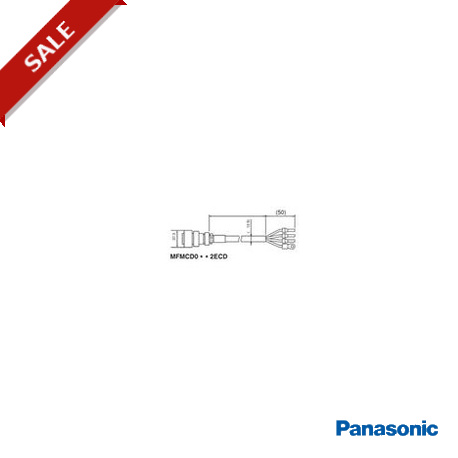 QUAE0001988 MFMCD0202GCD PANASONIC Cable conexión motor MINAS A5 (1 a 2 kW) & MINAS A6 (1 a 1.5 kW), 20 metr..