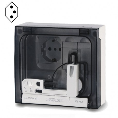 409.0417 SCAME PRISE VERROUILLABLE DOMEST. 2P+T IP56