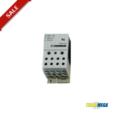 RPU 400-11 RPU1015 TEKNOMEGA ΩBLOCK DISTRIBUIDOR UNIPOLAR 400 A 11 OUT