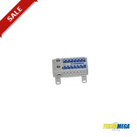 RPU 80-S-14B RPU5000 TEKNOMEGA ΩBLOCK EINPOLIGER VERTEILERBLOCK 80A KOMPAKT 14 ABGÄNGE-BLAU