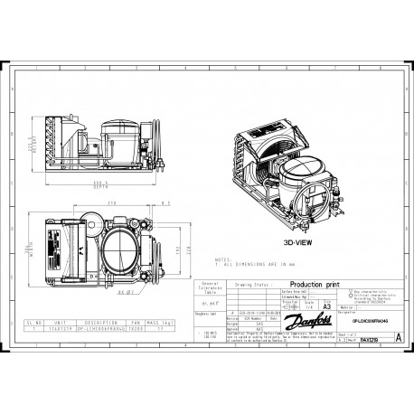 114X1219 DANFOSS REFRIGERATION OP-LCHC006FRA04G (FR6CLXT2) CONDENS. UNI