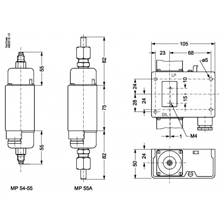 060B018566 DANFOSS REFRIGERATION MP55A Diff. Pressure Switch M/21