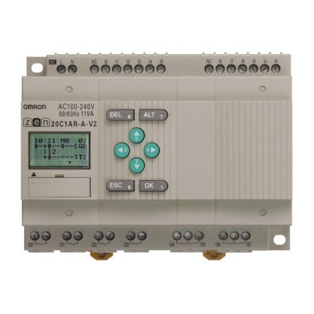 ZEN-20C1AR-A-V2 240989 OMRON CPU 12/8 Ent. AC-Salz. relais LCD-PSTN-240 AC