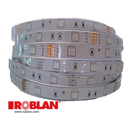 LEDT48IP67WW ROBLAN Bande de LED 4,8W IP67 12V Blanc Chaud 252lm SMD3528 60 LED/m (bobine de 5 mètres) (6815..