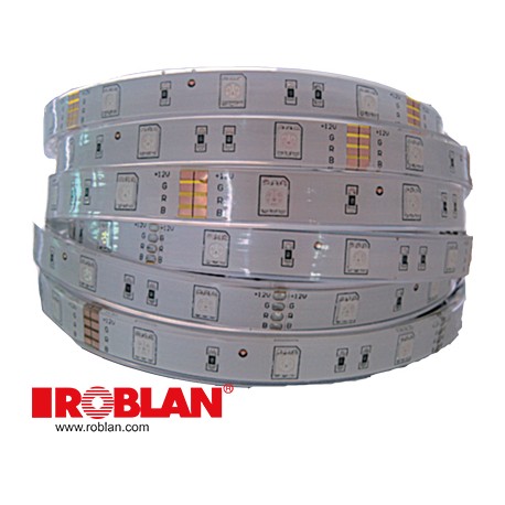 LEDT48IP67WW ROBLAN IP67 LED-Streifen 4.8W 12V SMD3528 warmes Weiß 252lm 60 LED / m (COIL 5 Meter) (6815)