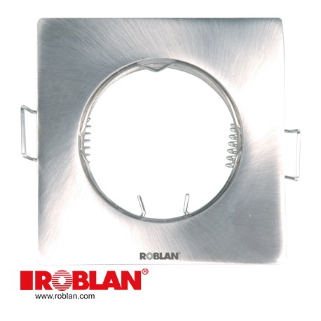 SDFFN ROBLAN Squared Fixed empotrable for lamps Dichroics Satined Nickel W/GU10.