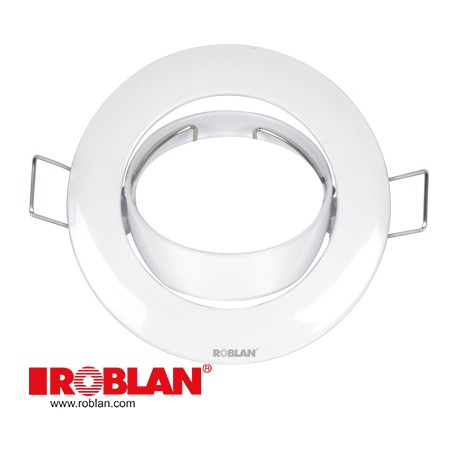 RDFSW ROBLAN Aro tour empotrable pour les lampes dichroïquess Blanc c/GU10 portal.