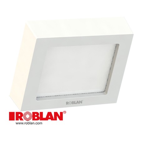 MOONS2565BB ROBLAN LED Panel MOON SUPERFICIE Cuadrado 11W 100-277V 870Lm 6000K 172 x 35mm (ARO BLANCO)