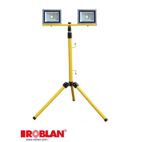 LED017B20 ROBLAN Trípode 2 x Reflector 20W LED 1400lm X 2 100-305V + 3mt cable