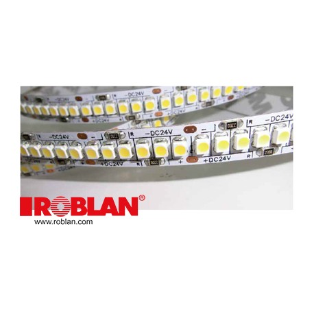 LEDT192HIP20WW ROBLAN 19,2W Led tira 24V IP20 982lm branco quente SMD3528 240 LED / m (COIL 5 metros) (6969)