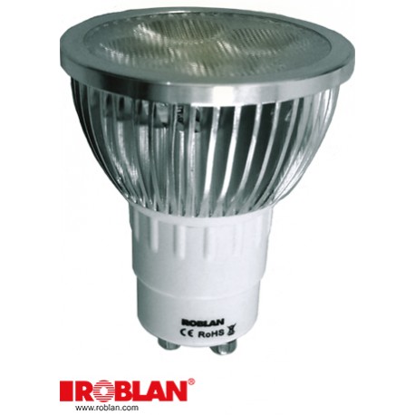  LEDGU104X1BD ROBLAN Dichroic GU10 4X1W LED pode ser escurecido LED 5W 330lm 6500-7000K Branco 100-240V