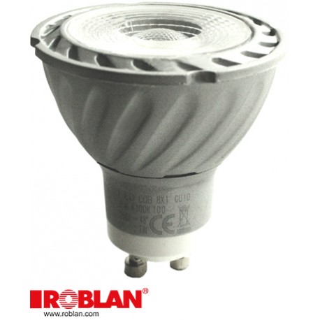 LEDCOB1X53000 ROBLAN LED dichroïques GU10 1X5 COB 5W Chaud 3000K 346Lm 230V