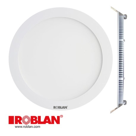 LEDPANEL18B ROBLAN LED Downlight Circular 18W 100-240V 1350Lm 6500K 225 x 22mm (ARO BLANCO)