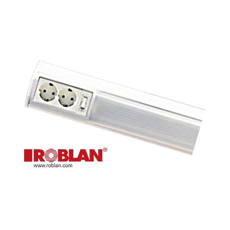  WL04936 ROBLAN Regleta Electrónica Fluorescente 36W T8 4100K + 2 Tomas C/Int.