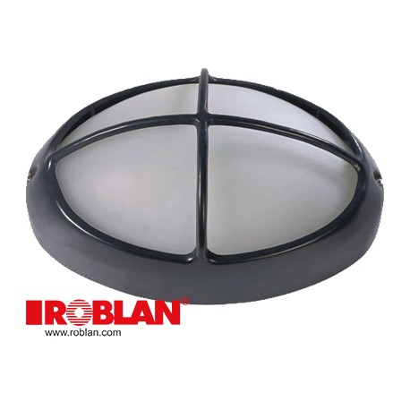 FPL1053S ROBLAN Plafón S/Redondo con Rejilla X Max 60W NEGRO