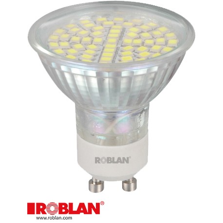 LEDSMD60W ROBLAN SMD LED GU10 Dichroic 60 3528SMD 220V 3W 270lm bianco