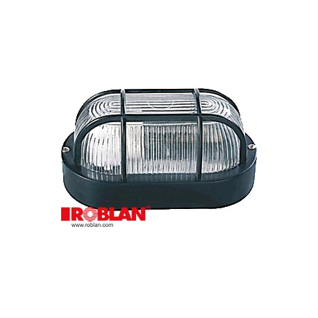  FPL3032 ROBLAN Plafón Oval Doble Rejilla X Max. 60W NEGRO