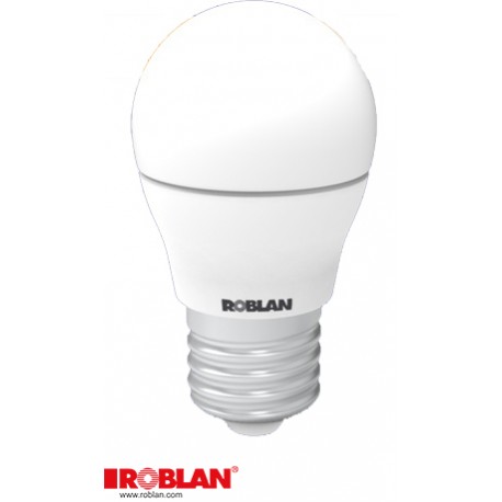 LEDA1505E27B ROBLAN LED Sphérique 5W Blanc 6500K E27 470lm 175-250V