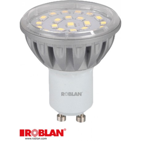  LEDSMD24AW ROBLAN LED SMD Dichroic GU10 4,5W ALUMINIUM White 24 5050SMD 220V 300Lm