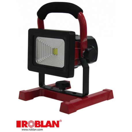  LEDMHL10BATSOS ROBLAN Projecteurs LED 10W Rechargeable 6500K 700lm DC 12V 1,5A 4400maH IP65 SOS