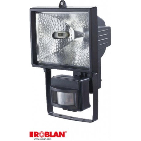  MHL001S ROBLAN Riflettore 150W c / Lampada e sensore NERO