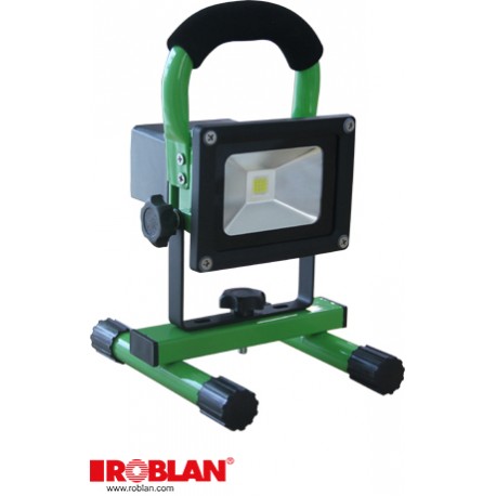 LEDMHL10BAT ROBLAN Projecteurs LED 10W Rechargeable 6500K 700lm DC 8,4V 1,2A IP65