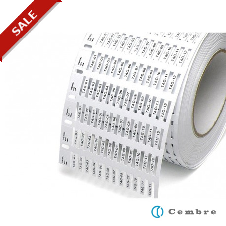 44091B 4295043 CEMBRE TAG TPM-ROLL 44091B (4X12 WH)