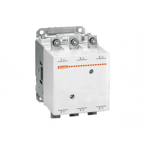 11B1150024 B1150024 LOVATO THREE-POLE CONTACTOR, IEC OPERATING CURRENT IE (AC3) 110A, AC/DC COIL, 24VAC/DC